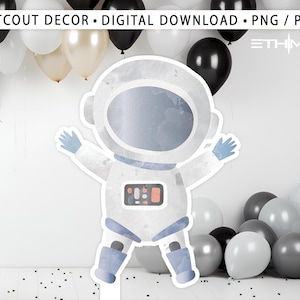 Astronaut Cutout , Astronaut Space Cutout Decor, Astronaut warercolor Party Decoration Theme, Birthday Party Stand Up Prop, Digital Download