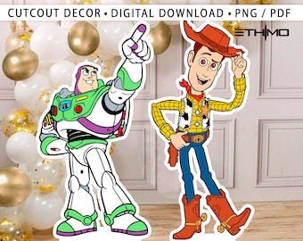 Toy Story CutOut, Toy Story Cutout Decor, Woody Toy Story Party Decoration Theme, Birthday Party Stand Up Prop, Digital Download