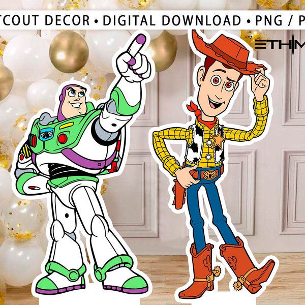 Toy Story CutOut, Toy Story Cutout Dekor, Woody Toy Story Party Dekoration Thema, Geburtstagsparty Stand Up Prop, Digitaler Download
