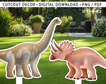 Dinosaur Cutout, Cute Dinosaur Cutout Decor, Dinosaur Party Decoration Theme Baby shower Or Birthday Party Stand Up Prop, Digital Download