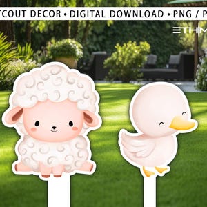 BIG DECOR FARM birthday - Cutout Decor farm animals, farm printable Baby Shower, Birthday Party, digital download - Backdrop Farm sheet