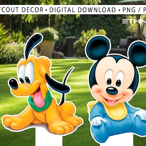 Baby Mickey and Friends Cutout, Baby Mickey Big Decor, Party Decorations, Birthday Prop, Yard Sign, Standee, Kids Party Decor, Digital File