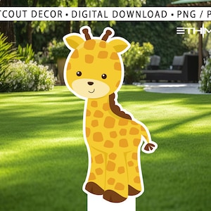 Ritagli di cartone con personaggio giraffa - Decorazioni per feste giraffa - Porta la tua festa a un altro livello - Articoli per feste