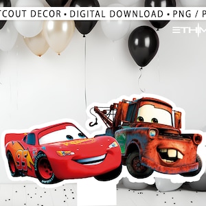 Cars Cutout, Cars Movie Big Decor, Cars Party Decoration Theme Baby shower Or Birthday Party Stand Up Prop, Digital Download