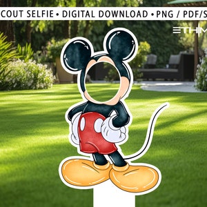 Mickey Character Cardboard Cutouts Selfie - Party Decorations - Take Your Party To Another Level - Party Supplies - Frame Selfie party