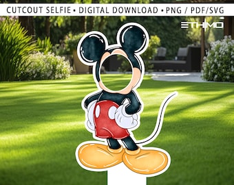 Pappfiguren-Selfie mit Micky-Figur – Party-Dekoration – Bringen Sie Ihre Party auf eine andere Ebene – Partyzubehör – Rahmen für Selfie-Party