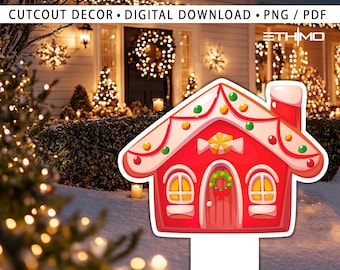 CUTOUT Gingerbread House Christmas Prop Cutout Christmas Decorations Christmas Gingerbread House Cutout Christmas Decor LifeSize Big Cutout