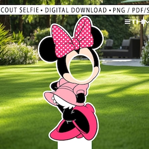 Minnie Character Cardboard Cutout Selfie - Party Decorations - Take Your Party To Another Level - Party Supplies - Selfie party Active