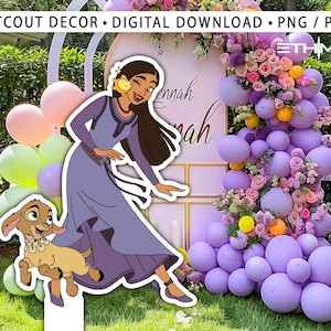 asha Cutout, Moana Cutout Decor, Moana Party Decoration, Moana Theme Party, Birthday Party Stand Up Prop, Digital Download