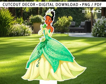 The Princess and the Frog CutOut, Tiana Princess Big Decor, Tiana Party Decoration Theme, Birthday Party, Stand Up Prop, Digital Download