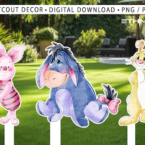 Winnie Pooh Cutout,  Friends Cutout Decor Winnie The Pooh, Party Decoration Baby shower Or Birthday Party Stand Up Prop, Digital Download