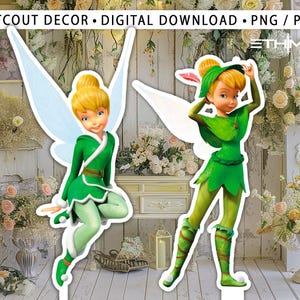 BIG DECOR PRINCESS Tinker Bell Fairy Cutout, decoração de fadas, tema de decoração de festa, festa de aniversário, suporte de pé, download digital
