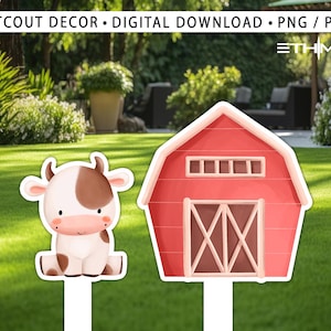 BIG DECOR FARM birthday - Cutout Decor farm animals, farm printable Baby Shower, Birthday Party, digital download - Backdrop Farm sheep