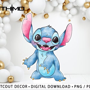 Stitch Cutout, Stitch Cutout Decor, Stitch Party Decoration Theme, Birthday Party Stand Up Prop, Digital Download Active Active Active