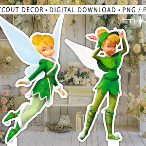 BIG DECOR PRINCESS Tinker Bell Fairy Cutout, decoração de fadas, tema de decoração de festa, festa de aniversário, suporte de pé, download digital
