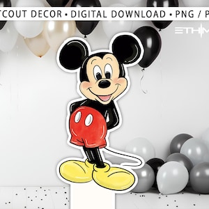 Mickey and minnie Cutout, Cute Cutout Decor, Mickey Party Decoration Theme Birthday Party Stand Up Prop, Digital Download