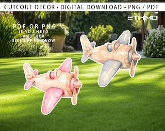 Airplane Cutout, Backdrop Decor, pink and blue plane Party Decoration Baby shower Or Birthday Party Stand Up Prop, Digital Download