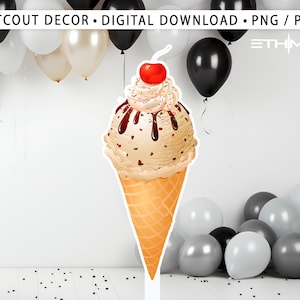 ice cream, ice cream Cutout Decor, ice cream Party Decoration Theme, Birthday Party Stand Up Prop, Digital Download
