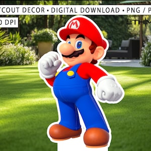 BIG DECOR Mario Decor Backdrops, Mario Centerpiece Cutout Decor Printable, Mario Kart Baby Shower Birthday Party, Digital Download