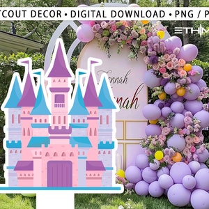SCHLOSS GROßES DEKOR Ausschnitt Prinzessin Geburtstagsfeier Schloss Prinzessin Sofortiger Download zum Ausdrucken von Froz zum Ausdrucken - Prinzessinnenschloss