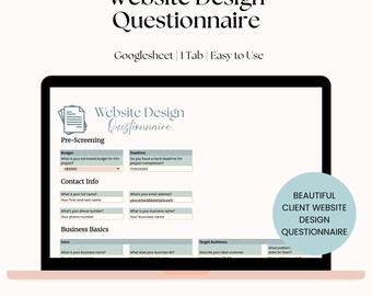 Cuestionario para clientes de diseño web: plantilla de Hojas de cálculo de Google