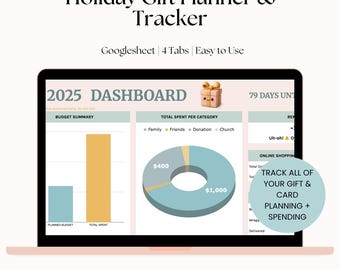 Holiday Gift Planner Google Sheet | Christmas Gift Tracker Template | Digital Holiday Gift List Organizer | Christmas Planning Spreadsheet