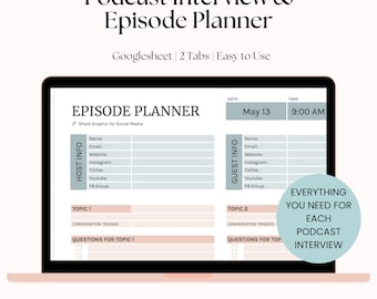 Podcast Interview & Episode Planner – Google Sheets Template