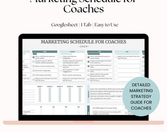 Marketingschema en dashboard voor coaches: Google Spreadsheets-sjabloon