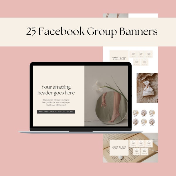 Facebook Group Banner Templates | Social Media | Business Coach | Customize in Canva | FACELESS