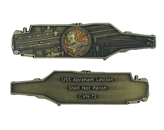 USS Abraham Lincoln (CVN-72) - US Navy Challenge Coin - Carrier Shape