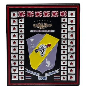 USS COD (SS-224) WW2 Submarine Challenge Coin - Battle Flag Shaped