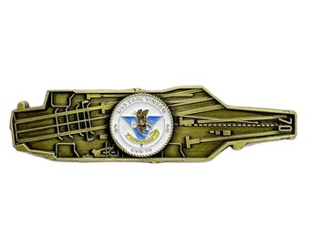 USS Carl Vinson (CVN-70) - US Navy Challenge Coin - Carrier Shape