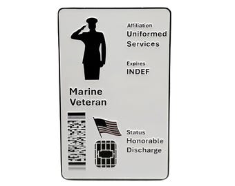 US Marine Veteran ID Shaped Challenge Coin