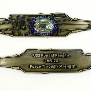 USS Ronald Reagan (CVN-76) Challenge Coin - US Navy Carrier Shape