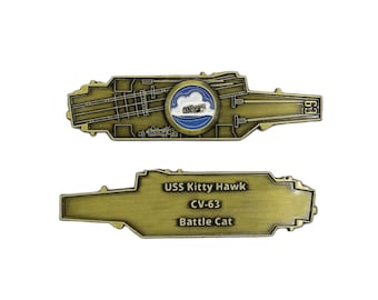 USS Kitty Hawk (CV-63) Challenge Coin - US Navy Carrier Shape