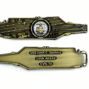 USS John C. Stennis (CVN-74) Challenge Coin - US Navy Carrier Shape