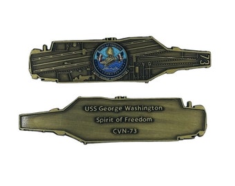 USS George Washington (CVN-73) Challenge Coin - US Navy Carrier Shape