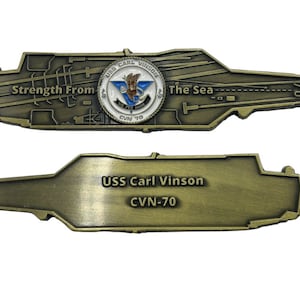 USS Carl Vinson (CVN-70) - US Navy Challenge Coin - Carrier Shape