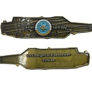 USS Dwight D. Eisenhower (CVN-69)- US Navy Challenge Coin - Carrier Shape