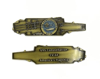 USS Constellation (CV-64) Challenge Coin - US Navy Carrier Shape