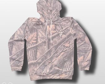 Vintage Camo Hoodie: White Washed Acid Wash Sweatshirt