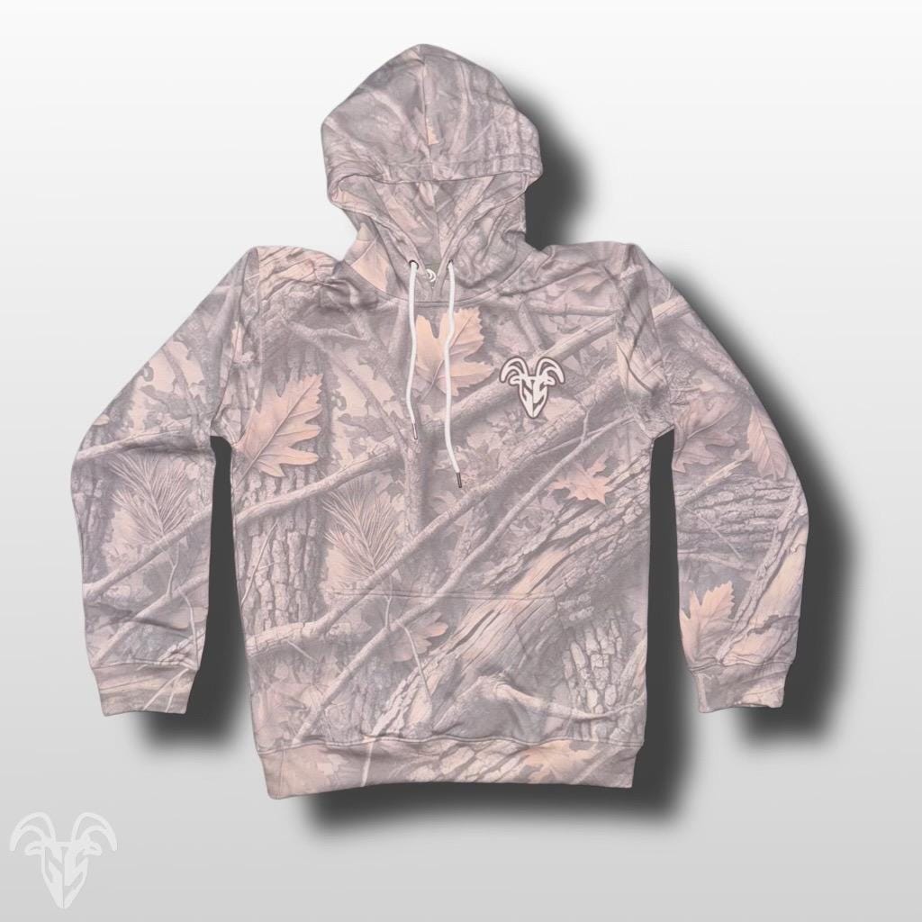 White Camouflage Pullover Hooded Sweatshirt