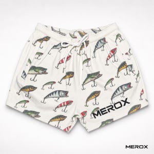 MEROX Bomullsfiskedrag 5-tums shorts – Unisex fiskeshorts med dragkedjefickor