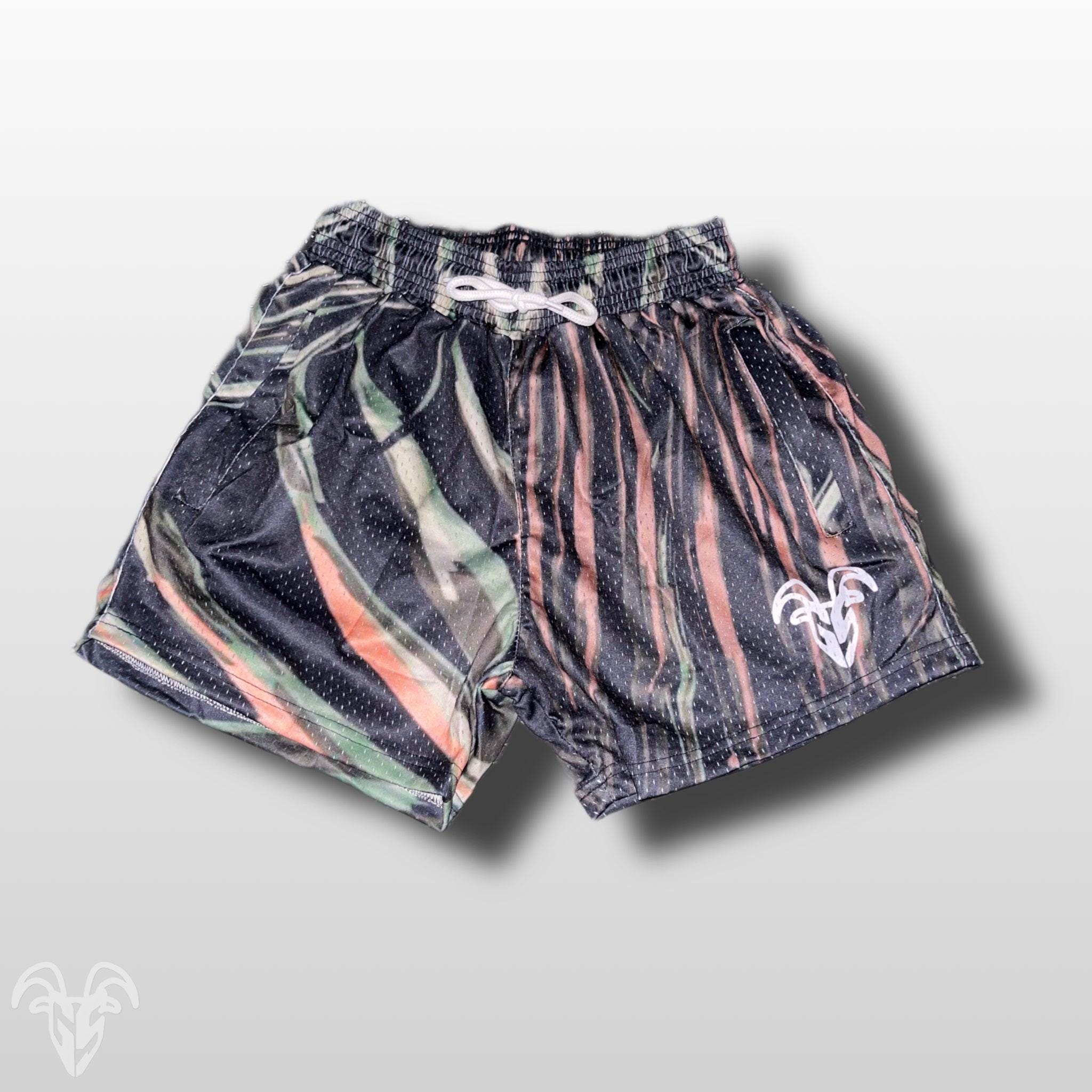 ショートパンツ THEAIRTOWN tiger shorts 5BJH1472 BLACK NYLON BC FRONT TIGER SHORTS | COSIGN1975