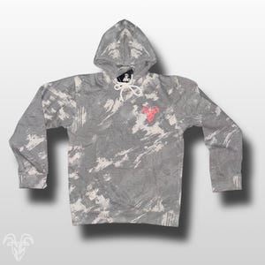 White Washed Scratch Camo Hoodie - Cotton Blend Fleece