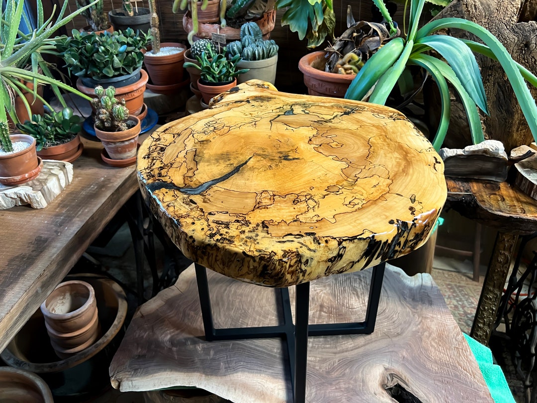 Spalted Maple Live Edge Side Table, Live Edge Epoxy Coffee Table Etsy