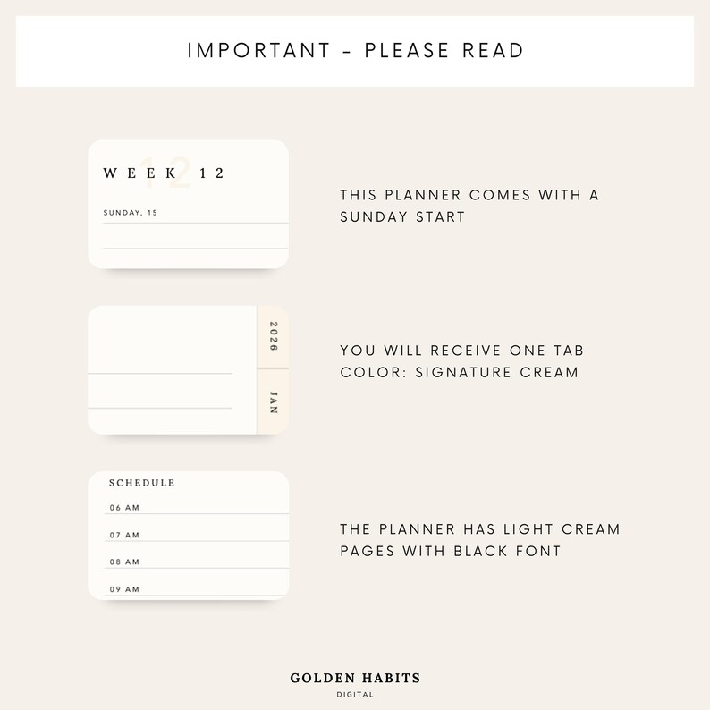Sunday Start 2026 Digital Planner for Goodnotes | Hyperlinked Daily ...