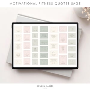 Fitnessquote-stickers voor GoodNotes | Gezonde gewoonten en trainingsmotivatie | Digitale plannerstickers Sage