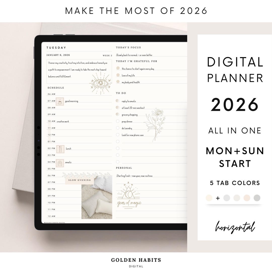2026 Digital Planner for Goodnotes | Landscape iPad Planner | Weekly ...