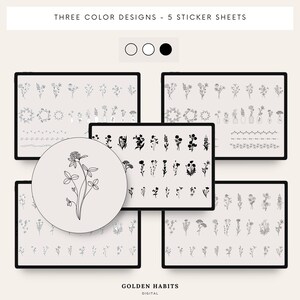 Wildflower GoodNotes Stickers | Botanical & Floral Hand-Drawn Planner Stickers image 4